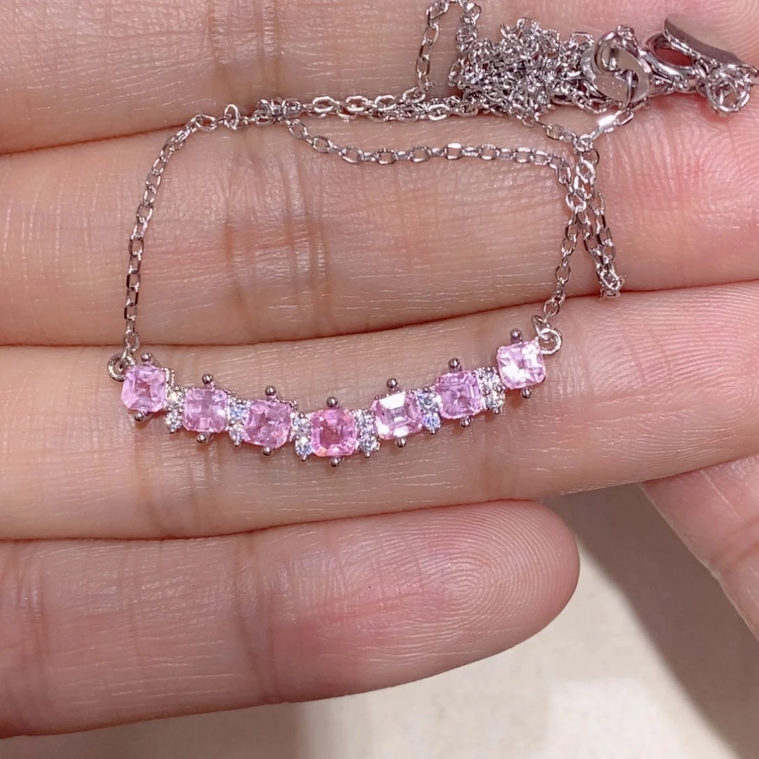 尖晶石颈饰银S925镶嵌不退不换