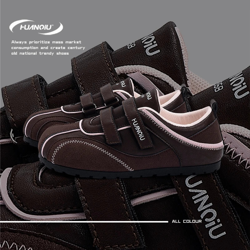 环球美式板鞋女士2025秋季新款琥珀流光风魔术贴德训鞋时尚休闲鞋