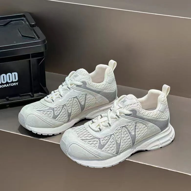 2025老爹鞋女新款透气网面百搭厚底品质户外百搭增高运动鞋休闲