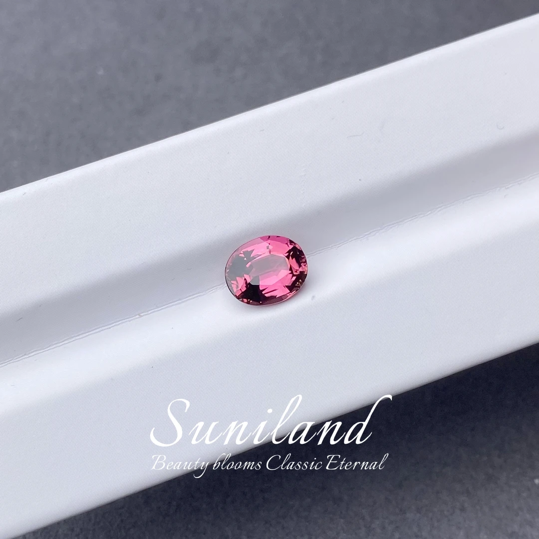 G525-FW-2.3ct天然仙女玫瑰色精切椭圆形碧玺裸石全净/9.1*7.4mm