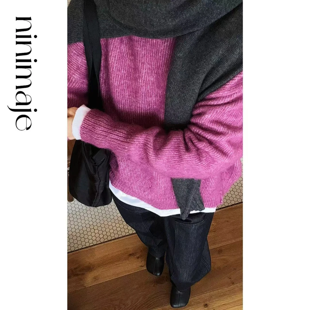 NanBeiBei  秋冬新款精密织柔软亲肤圆领鱼鳞毛衣 7087