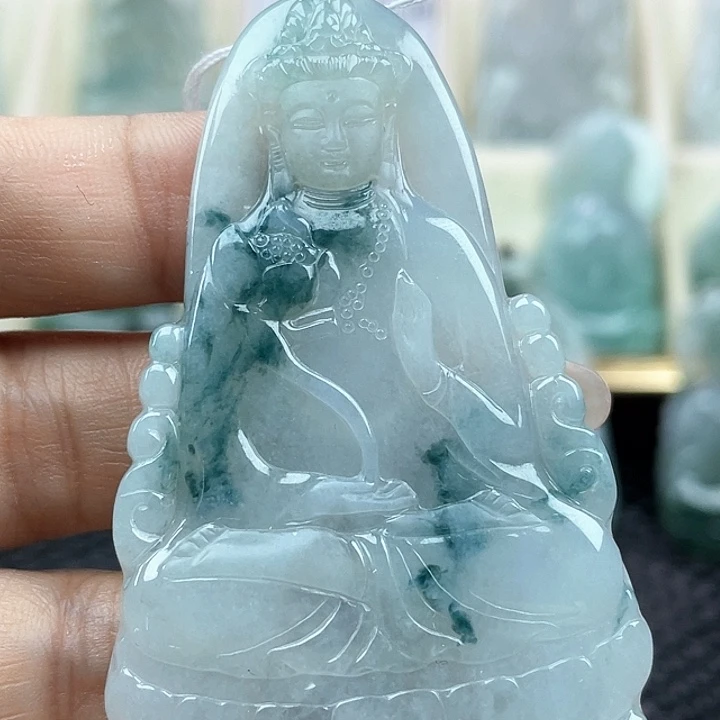 颈饰未镶嵌翡翠天然翡翠观音