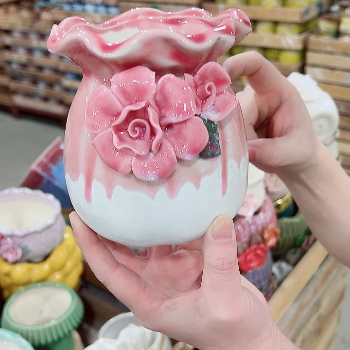 有孔，凑单福利满10元发货陶瓷多肉花盆！