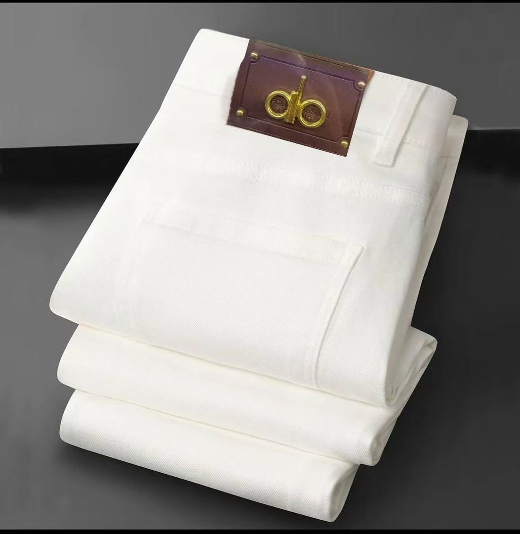 断码孤品 男士加厚修身牛仔裤潮流弹力男裤白色时尚百搭韩版男装