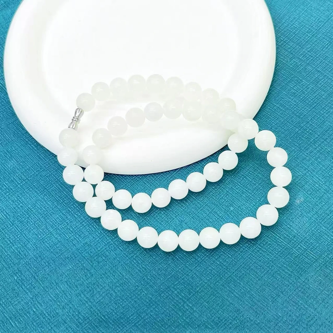 【安总专属】天然新疆和田玉卡10MM单颗DIY项链（标配证书）Y27