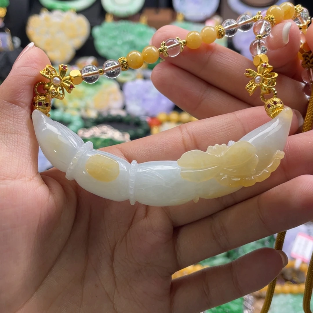 翡翠未镶嵌颈饰代编织