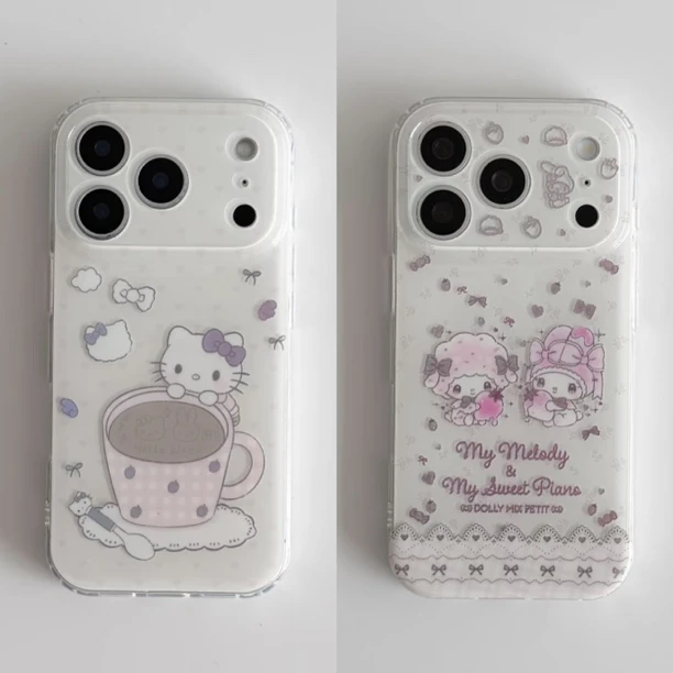 韩系ins鎏金杯子kitty美乐蒂适用iphone17promax苹果16手机壳小众