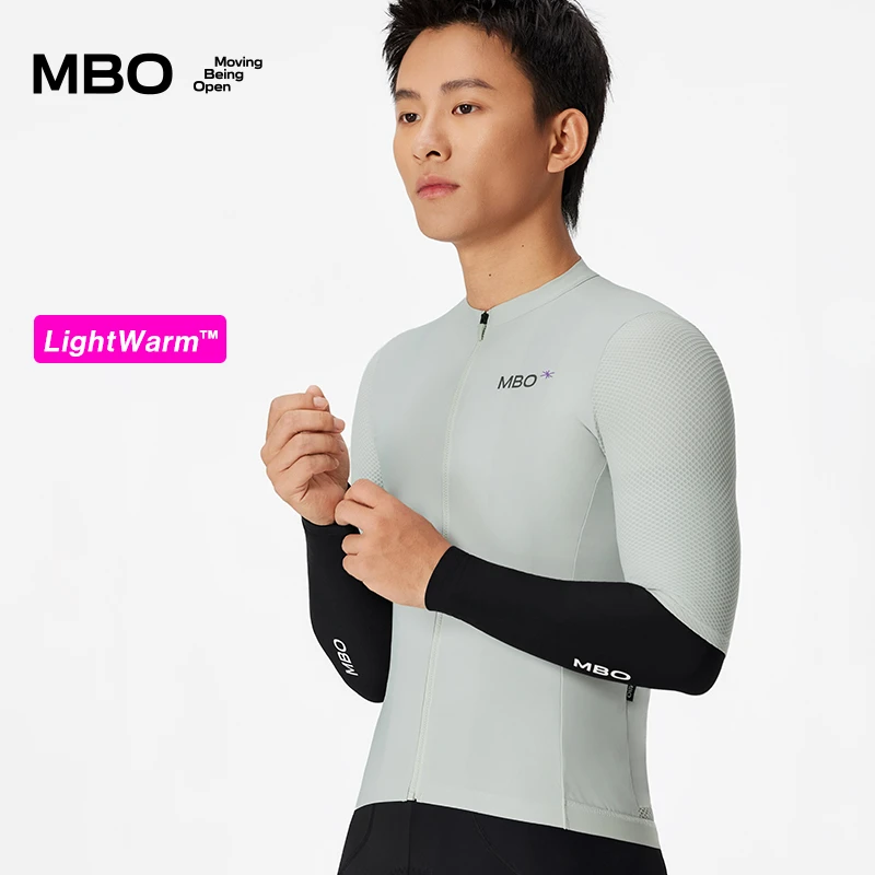 MBO 男女保暖抓绒袖套秋冬户外公路车抓绒黑色骑行护袖AA160