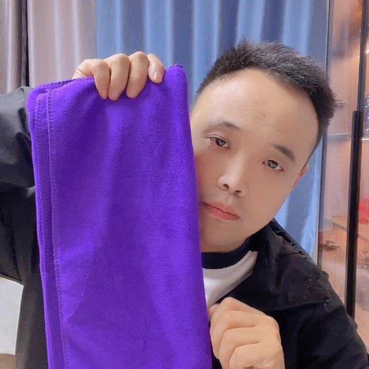 毛巾50条加厚紫色