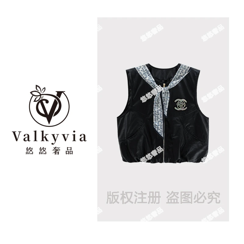 【Valkyvia/悠悠奢品】新款时尚轻奢休闲黑色马甲WT8202