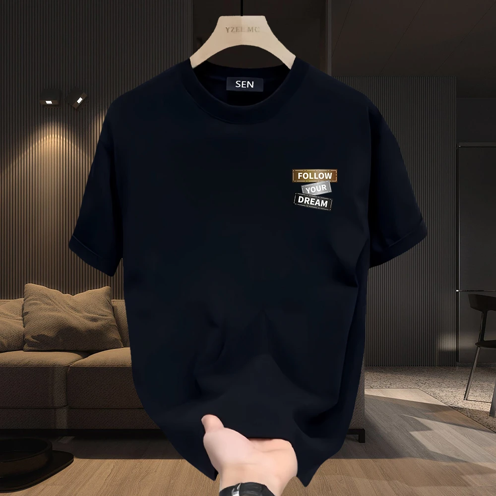 美式痞帅重磅棉短袖T恤青年男女款夏季ins潮牌街头宽松圆领上衣