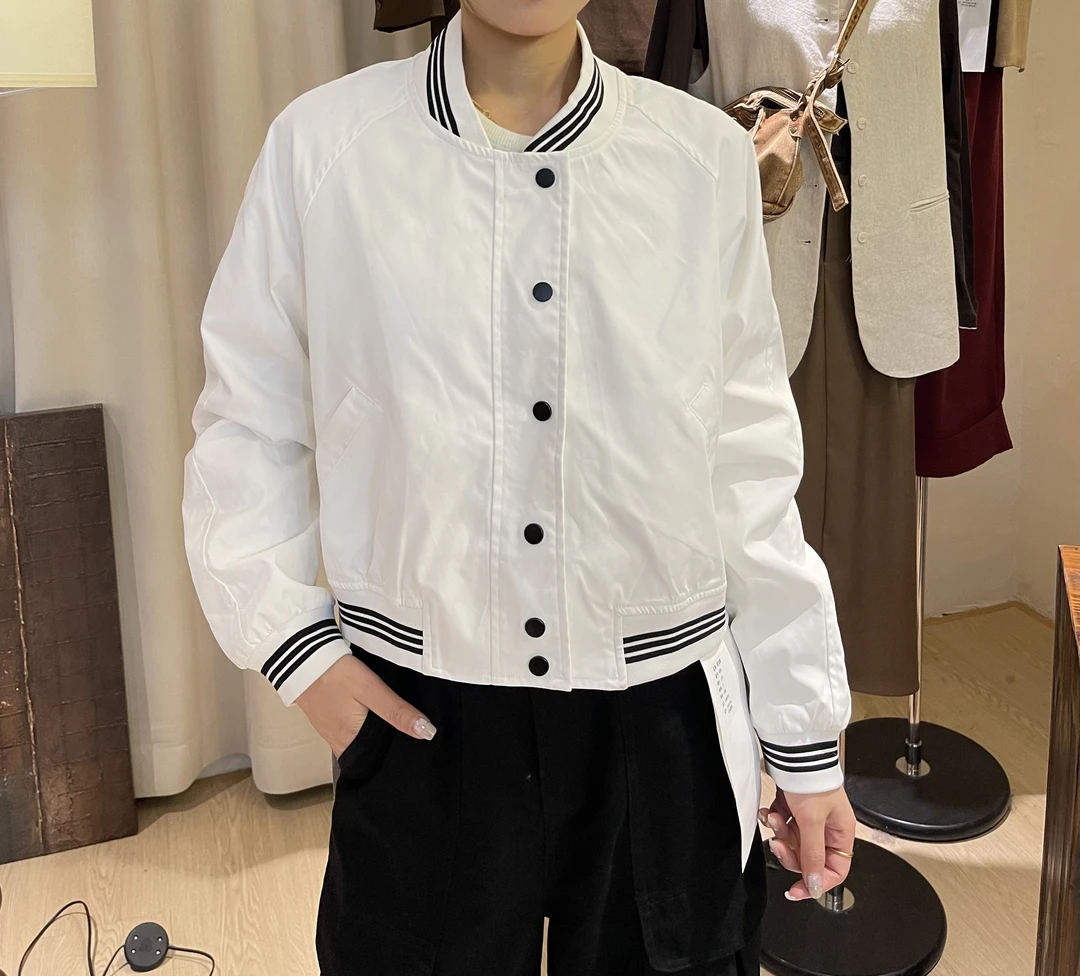 黑猫#3106春季福利高品质扣子棒球服外套，衣长：47cm