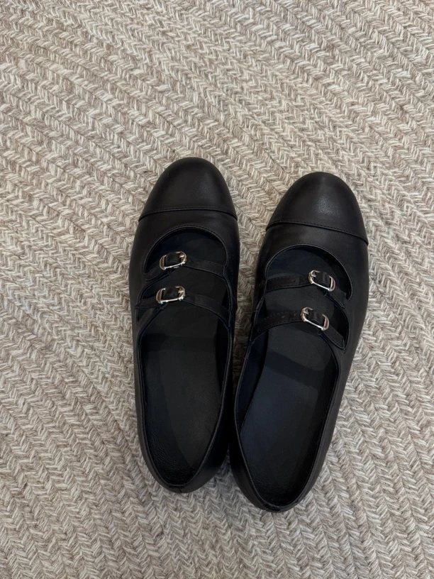 YOUCAI24｜黑色羊皮玛丽珍鞋