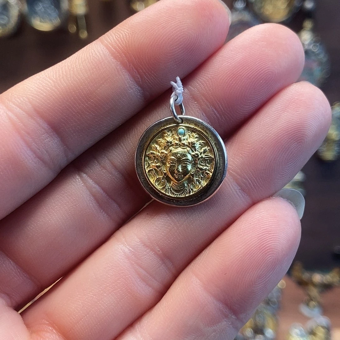 纯银绿杜母吊坠纯银