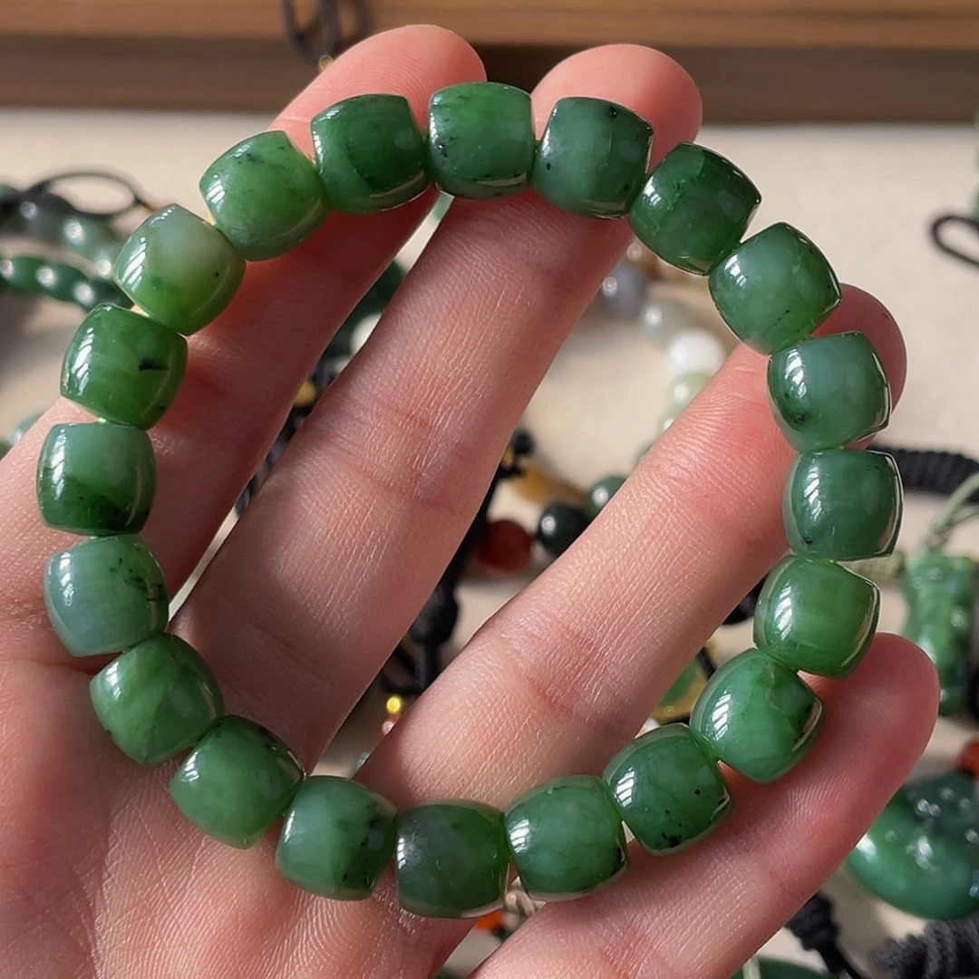 和田玉未镶嵌手串直切卡10