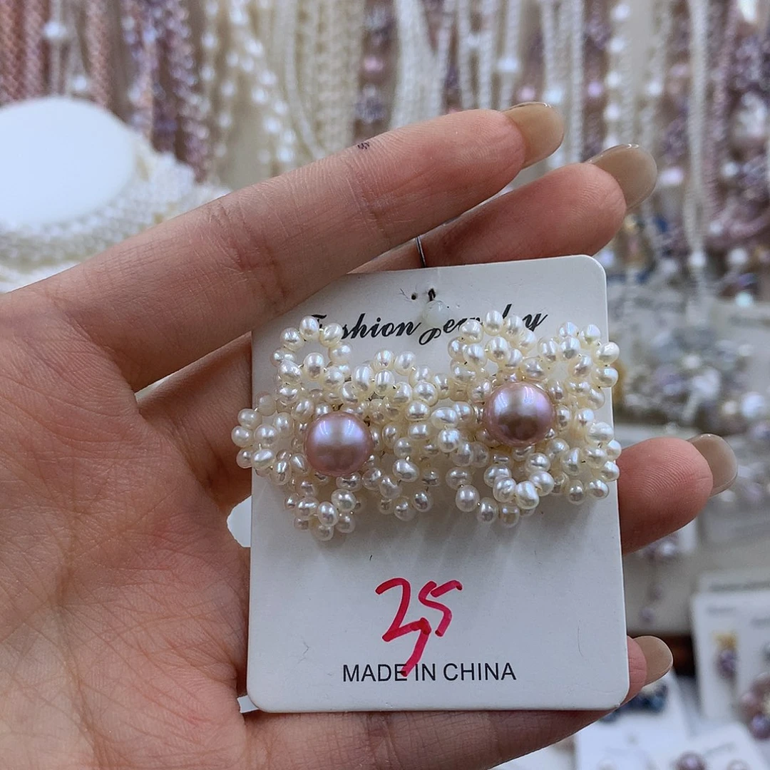 项链银S925镶嵌淡水珍珠