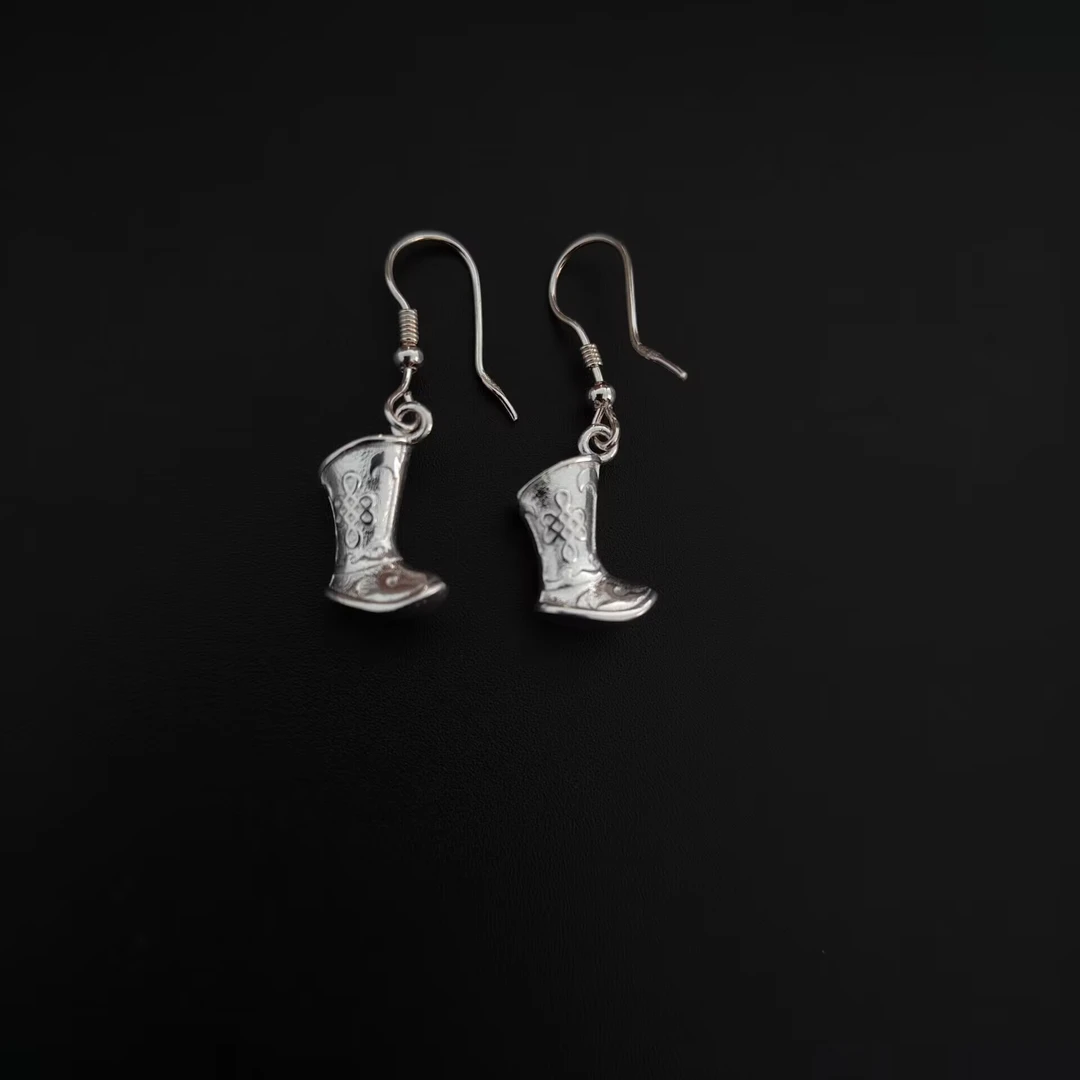 925银银制品 乌米白专属马头琴靴子马镫耳环吉祥结蒙古包项链银球