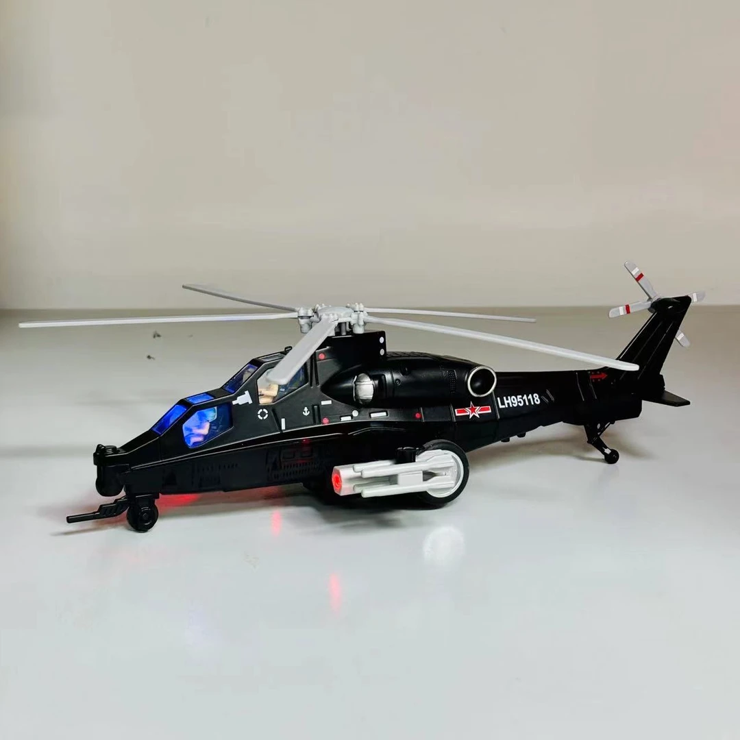 合金声光武直民航飞机模型回力