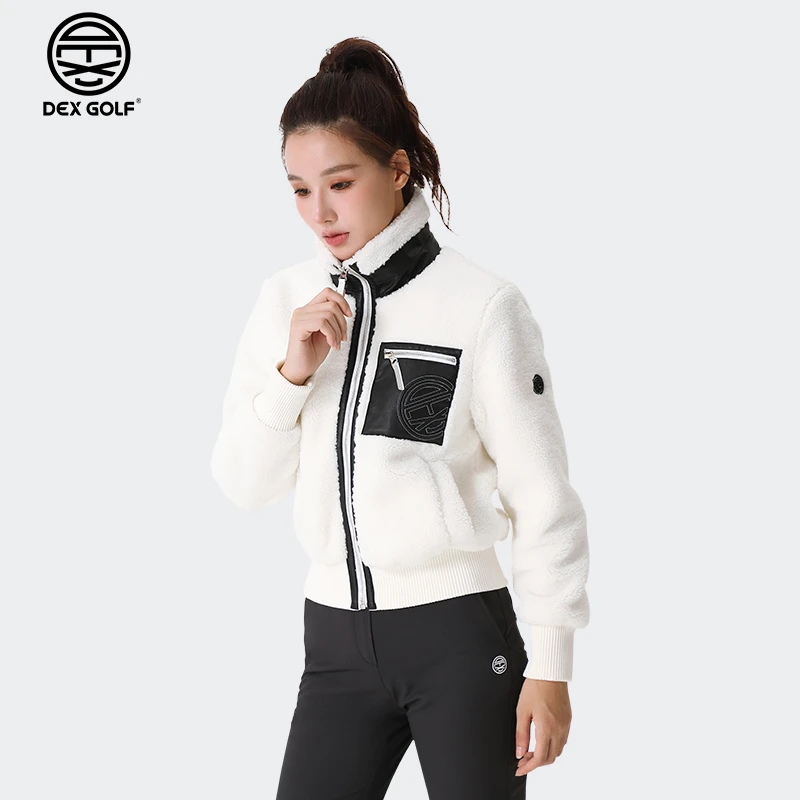 DEXGOLF高尔夫女士外套冬款6009个性口袋立领加绒加厚外套保暖