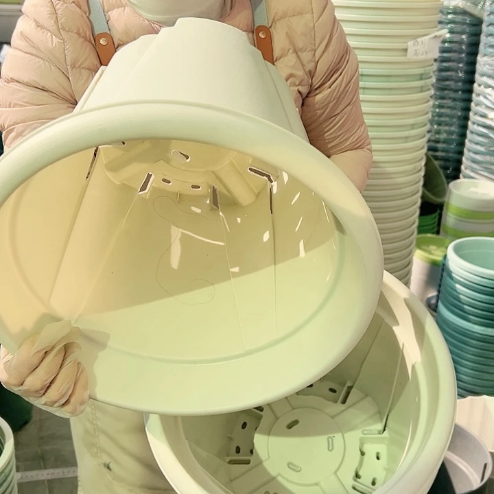 树脂青山盆6#米白色5个无托