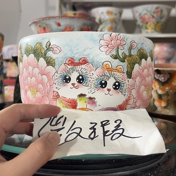 景德镇手绘花盆 满38包邮