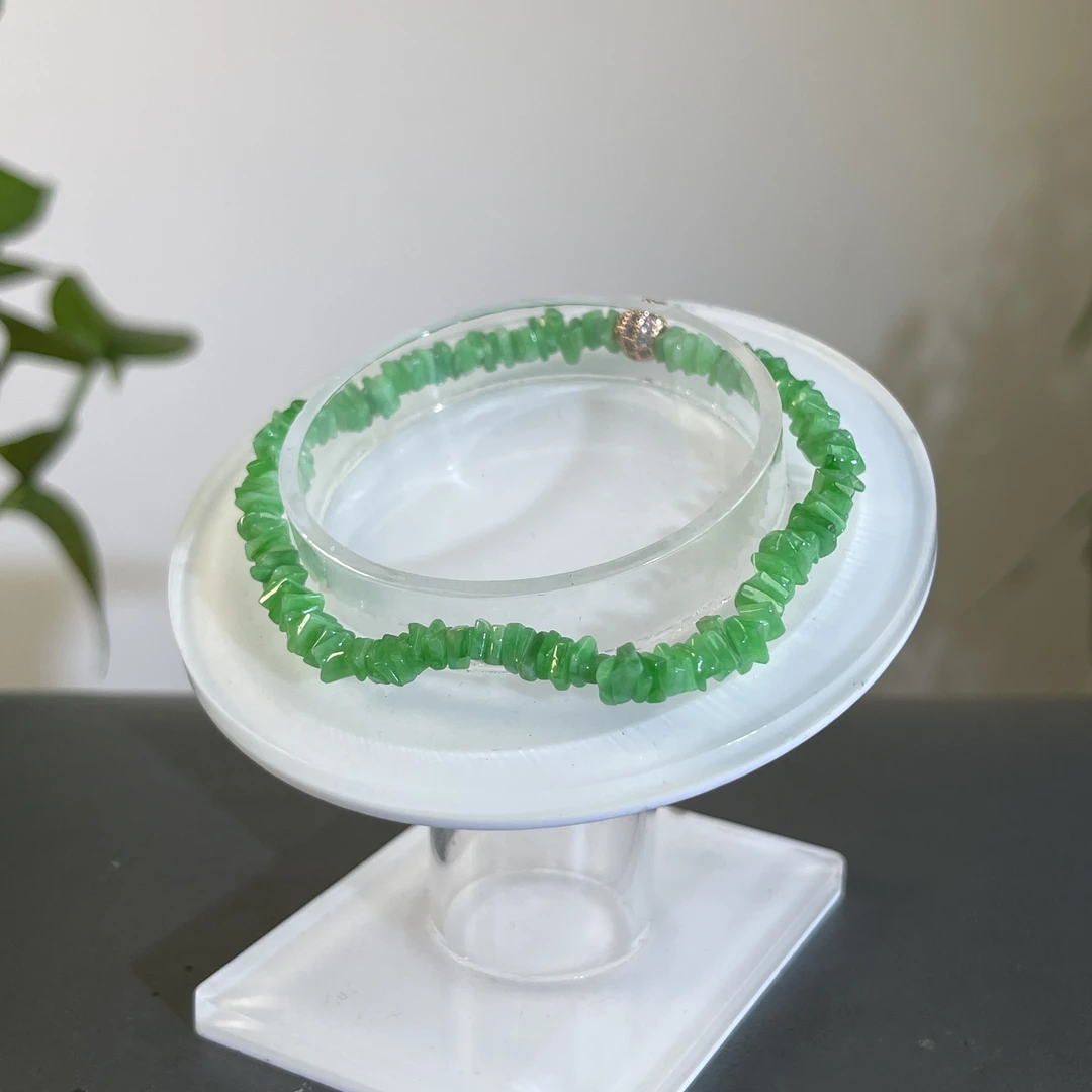 JCB10-48 天然缅甸A货翡翠 翡翠手串（含配饰）