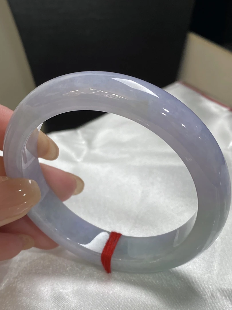 亏本清57.9圈 翡翠正圈手镯 种老细腻 尺寸57.9圈-宽12.7-厚9