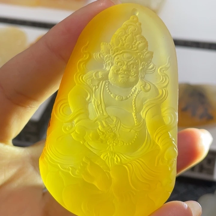 石英质玉（黄龙玉）未镶嵌挂件