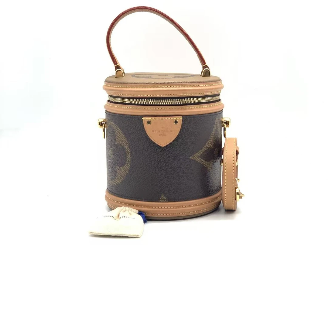 95新 LouisVuitton/路易威登 【安则专属】大老花发财桶斜挎包