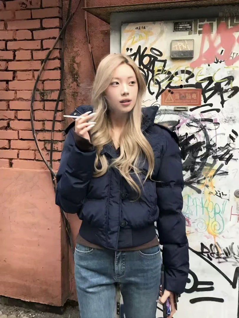 冬季新款加厚毛领连帽短款棉服外套女宽松百搭保暖韩版潮流大毛领