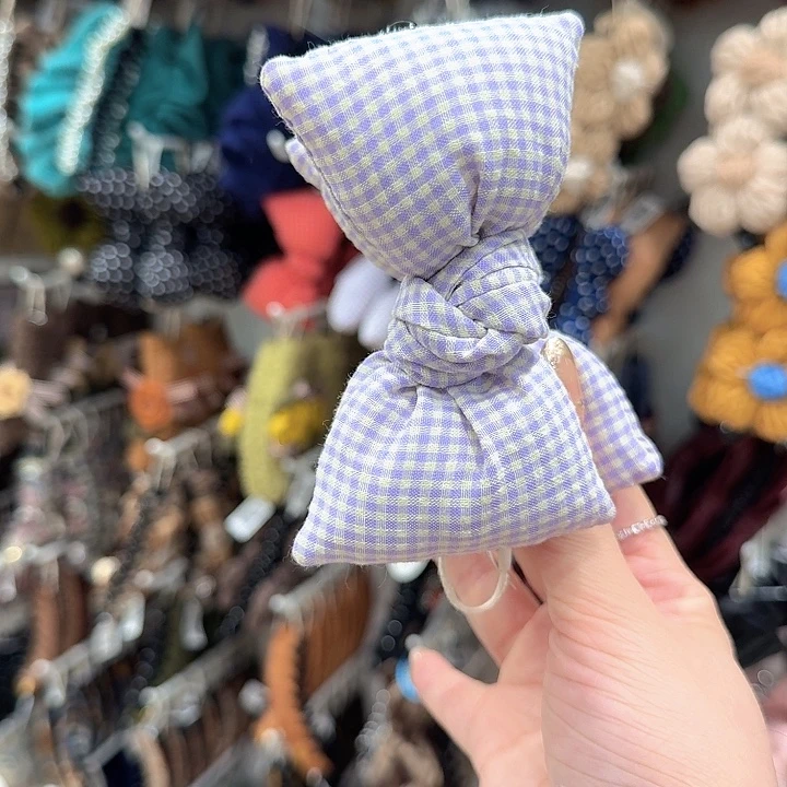 紫色格子香蕉夹充棉