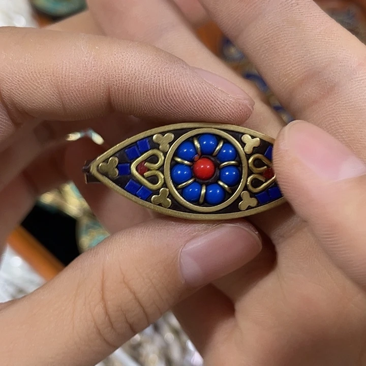 合金玛瑙/玉髓珠宝半成品一个深蓝色马眼