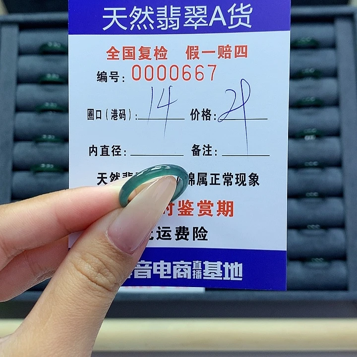 翡翠戒指未镶嵌     0667