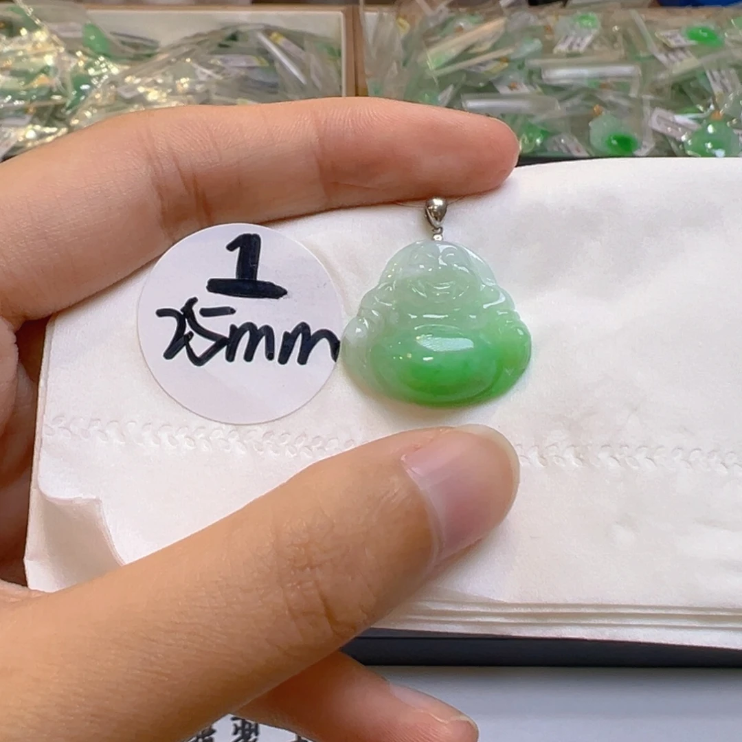 吊坠(不含链)18K金镶嵌翡翠