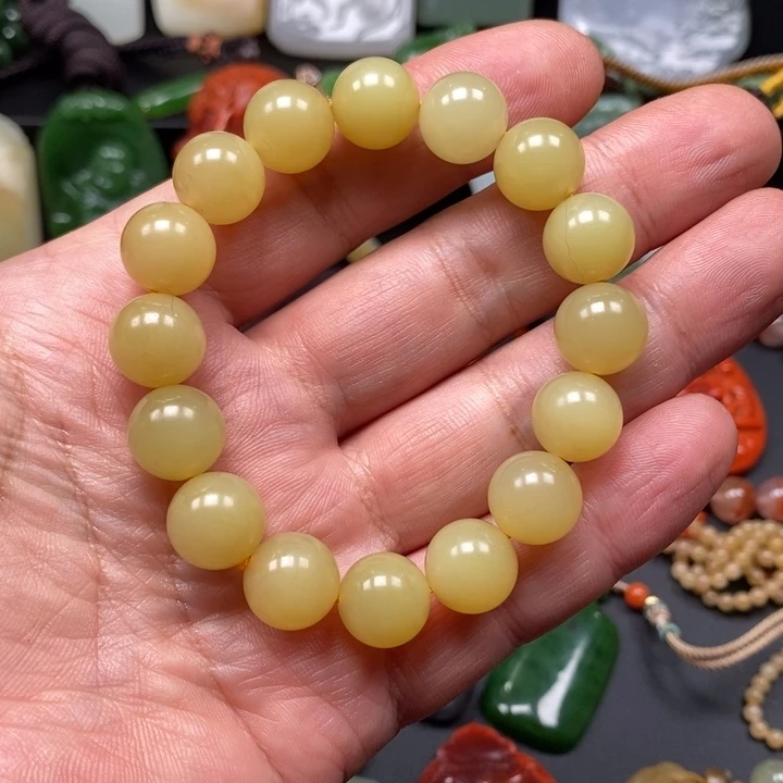 洪***公和田玉未镶嵌套链