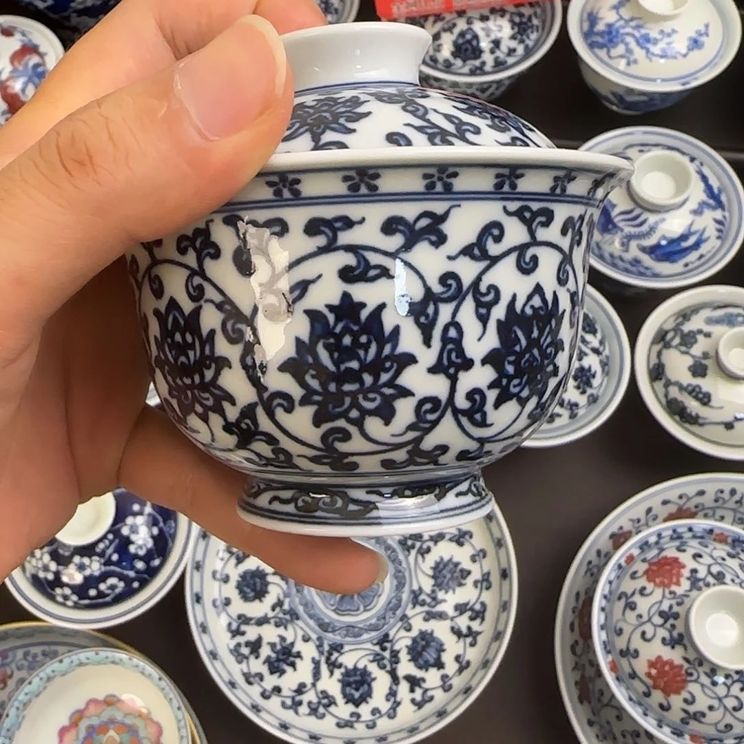微瑕全手绘景德镇陶瓷艺术茶具