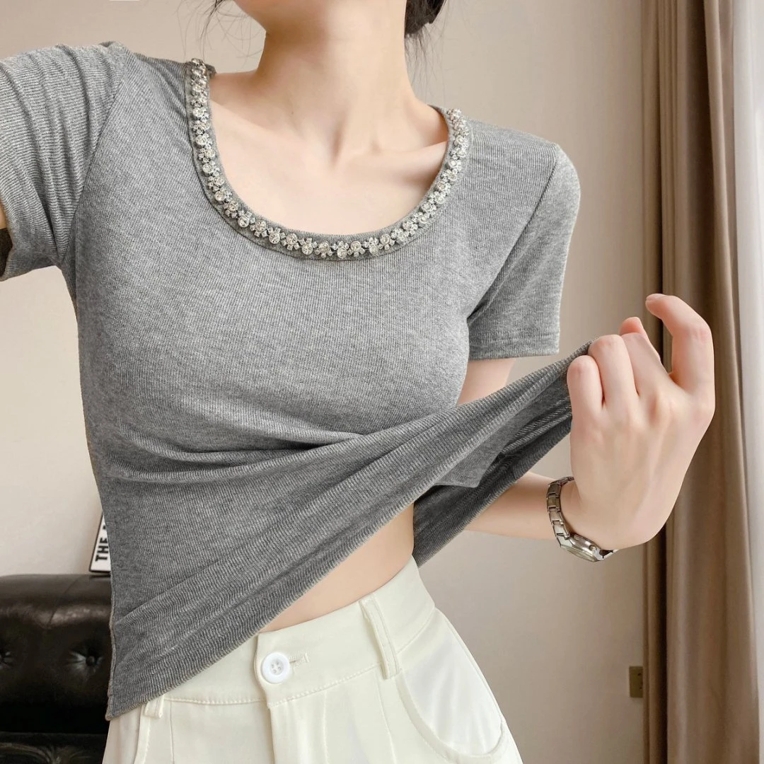 网红洋气炸街女装t恤短袖上衣爆款2025新款独特漂亮小衫洋气衣服