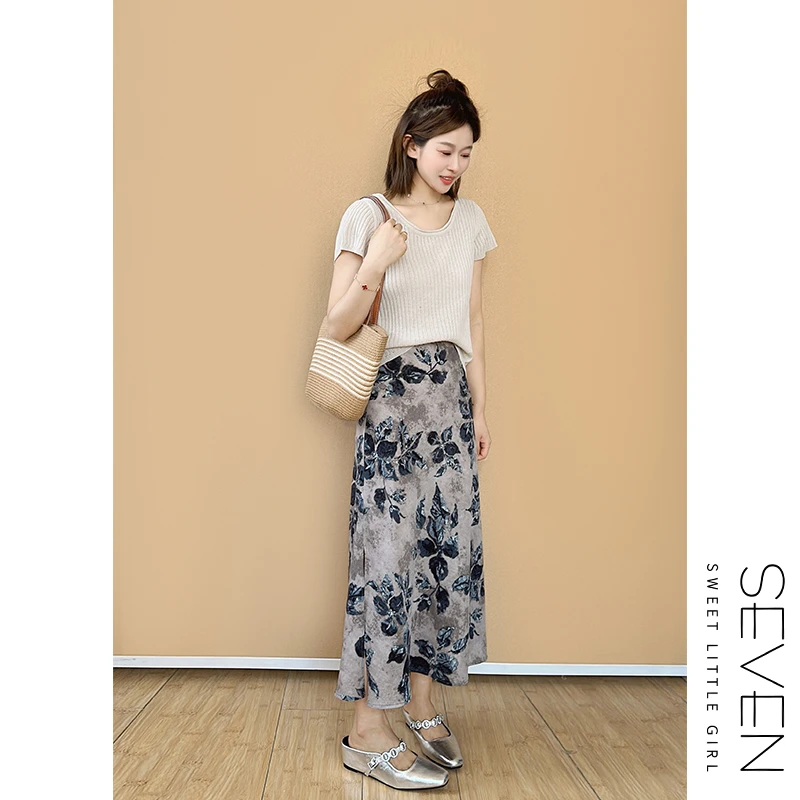 休闲日记③七七146小个子正肩冰丝亚麻针织短袖T恤女款夏季小美说