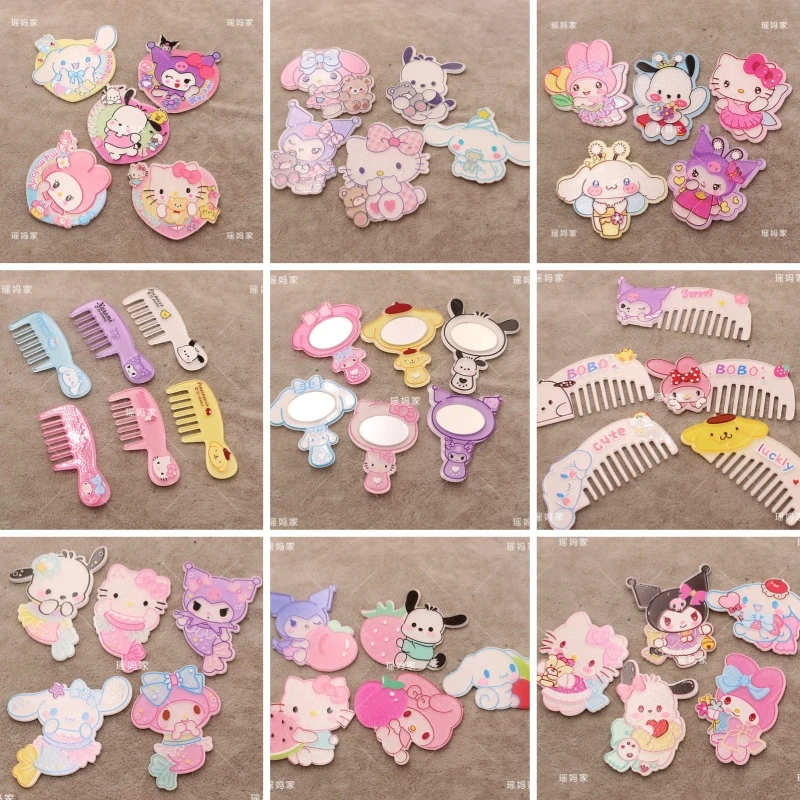 大号亚克力梳子三丽鸥库洛米布布公主贴片材料diy配件发夹配件