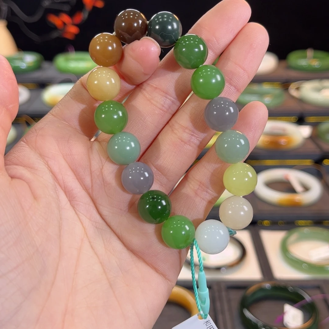 和田玉未镶嵌手镯精品多宝12