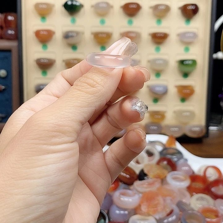 合金戒指玛瑙/玉髓月*