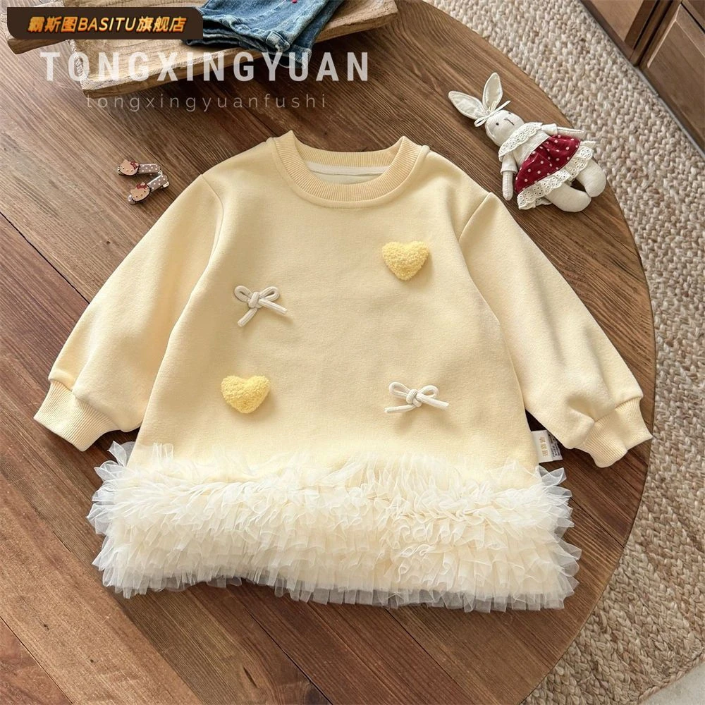 女童装婴儿连衣裙秋装新款洋气儿童裙子公主裙春秋季网纱卫衣裙