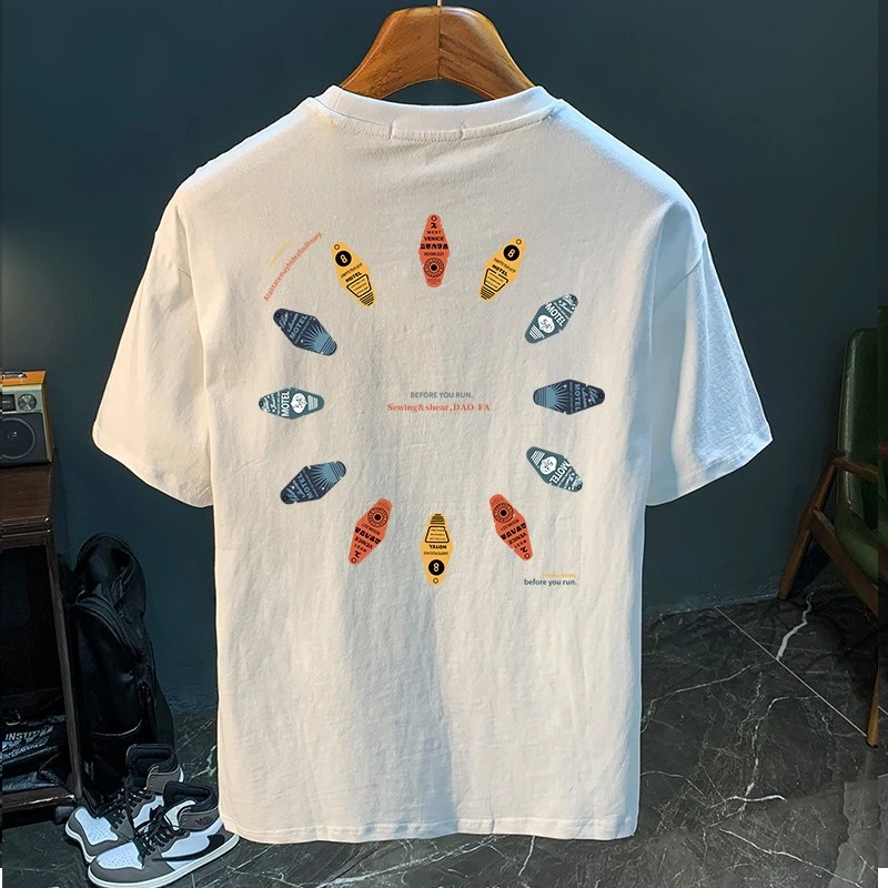 男士短袖T恤爆款2025新款潮牌青春百搭男装印花男式半袖衣服体恤