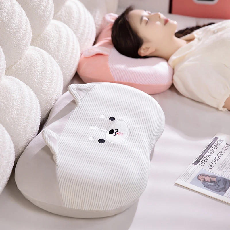 婴儿棉安抚护颈枕头家用慢回弹枕芯深睡眠学生宿舍单人枕成人低枕