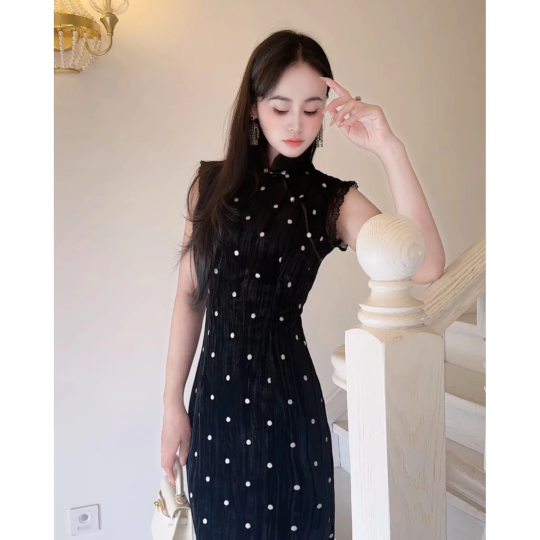 苏故里【雾漫青川】文艺气质修身高端日常旗袍奢华气质单层衣长120