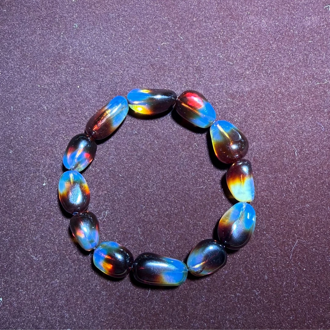 年货节纯天然3A墨西哥红蓝珀随型手串妖红妖蓝（多样性发货发其一）