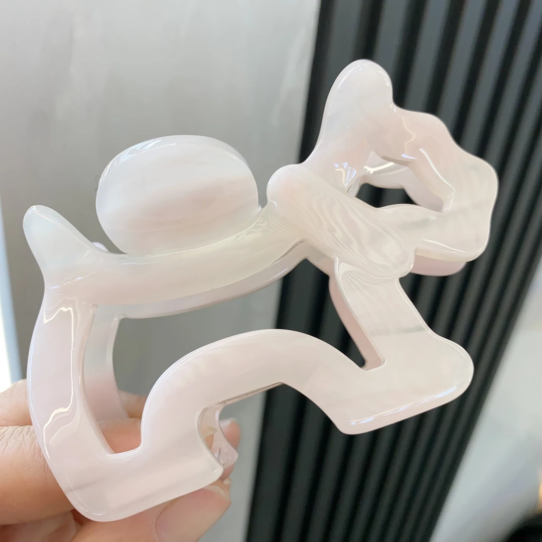 A169淡粉色高品质小狗抓夹