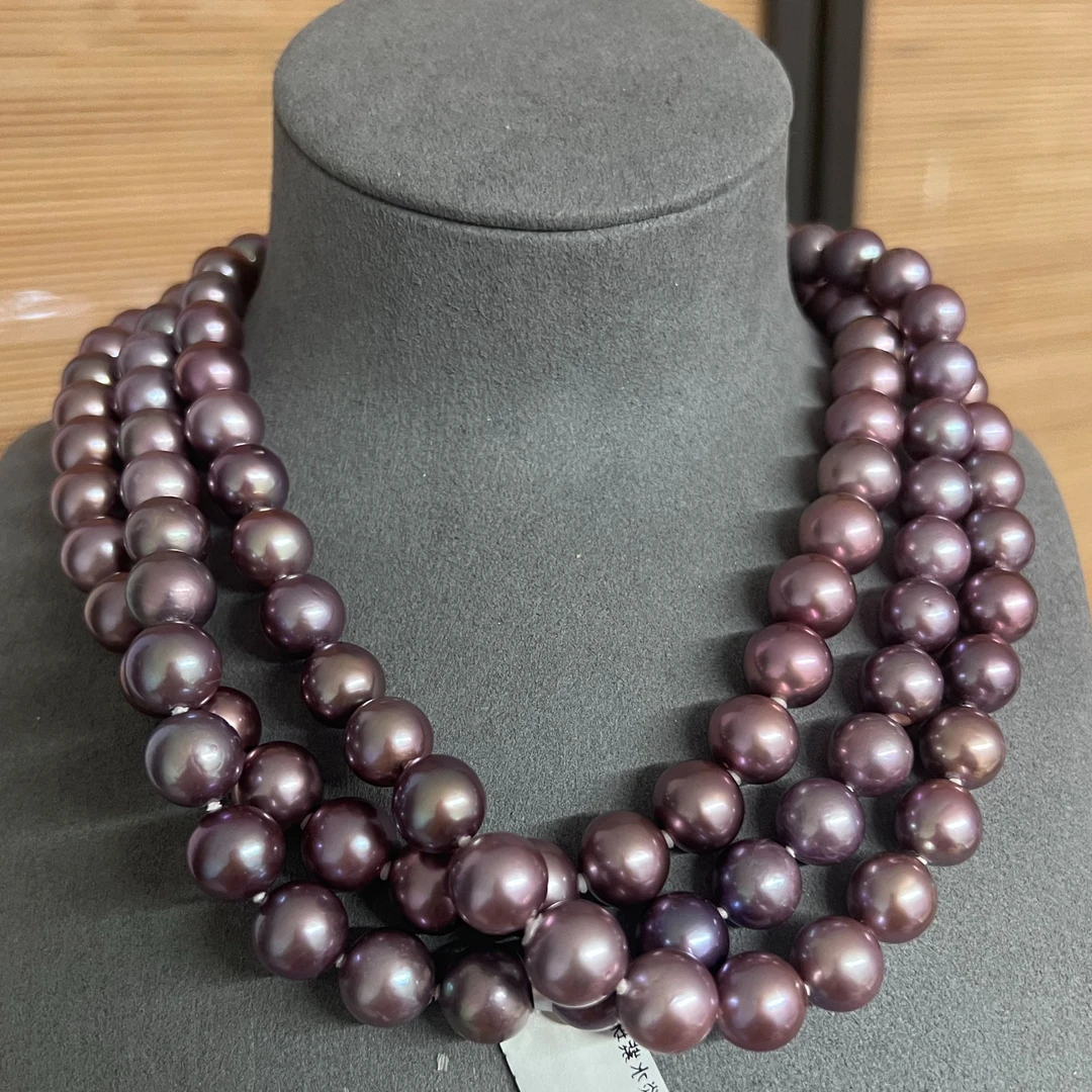 【妖孽紫】淡水紫珠项链（ 9-11mm）S925银 多样性发一 D080