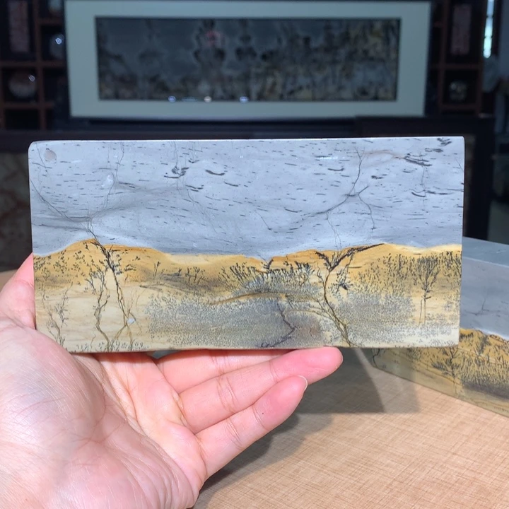 广西国画石摆件，茶杯垫，手把件