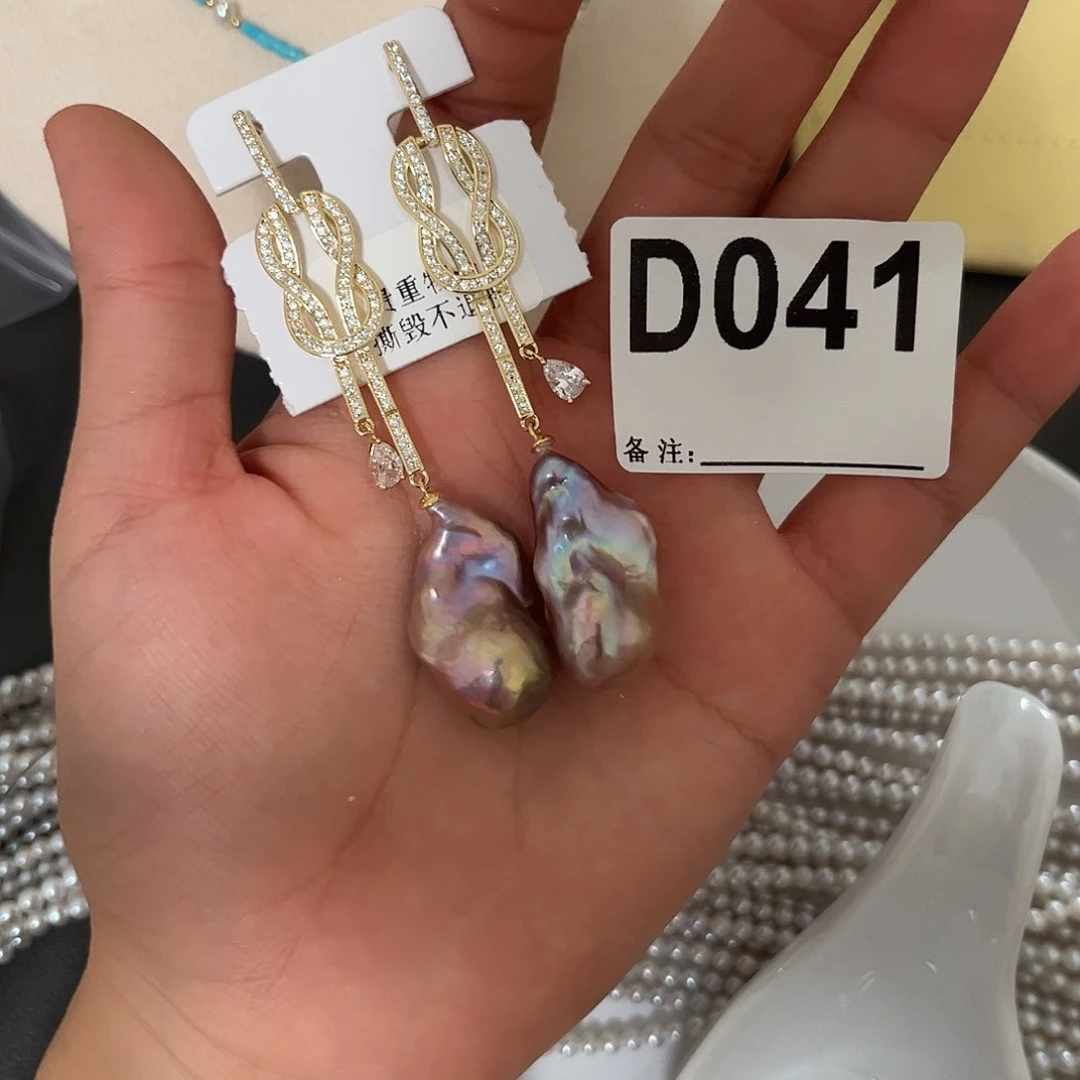 合金淡水珍珠耳饰